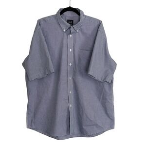 Jos A Bank Traveler Mens XL Gingham Check‎ Button Down Shirt Traditional Cotton